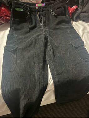 Black AND brown Corduroy Cargo Pants